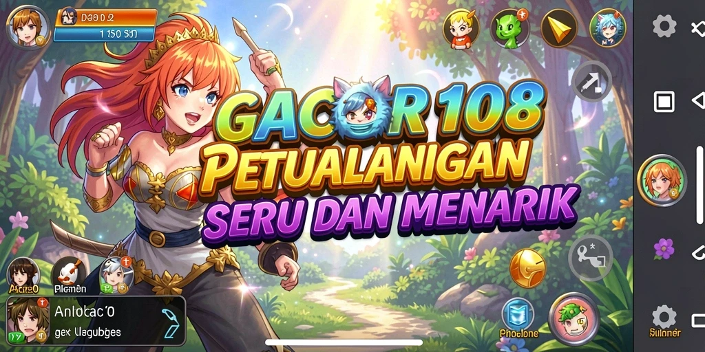 Gameplay menarik GACOR108 dengan karakter anime yang hidup.