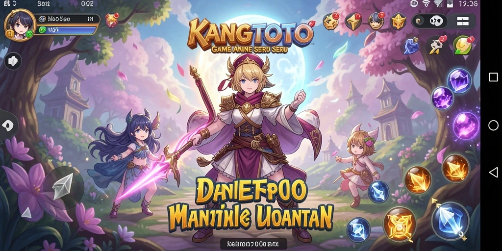 Tampilan gameplay <strong>KANGTOTO</strong> dengan karakter anime yang beraksi.