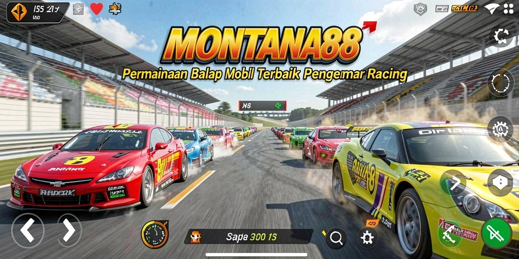 Gameplay MONTANA88 yang menegangkan dengan balapan mobil.