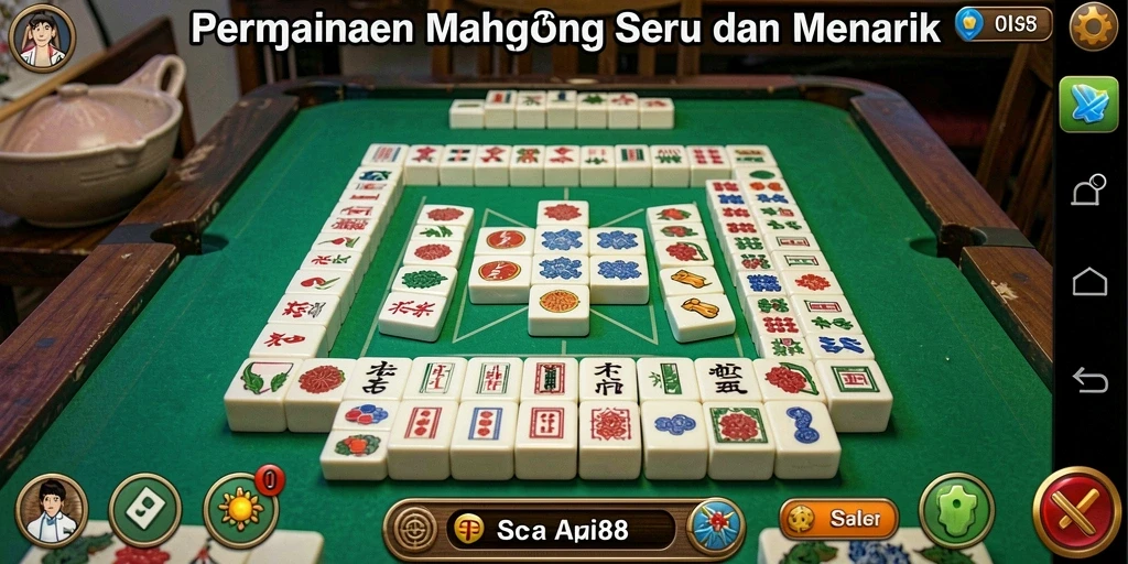 Screenshot utama PARIS88 menampilkan gameplay Mahjong yang menantang dan menyenangkan.