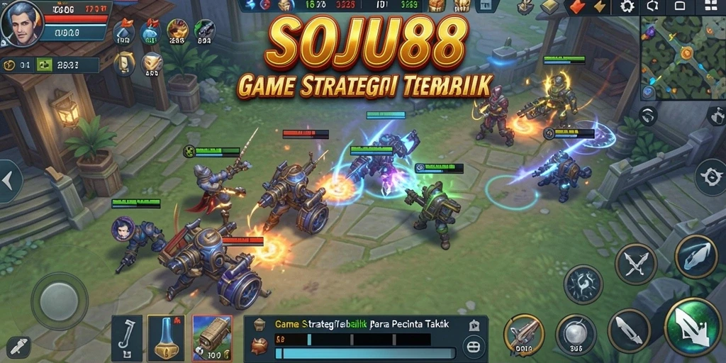 Screenshot utama SOJU88 menampilkan aksi taktis yang intens.
