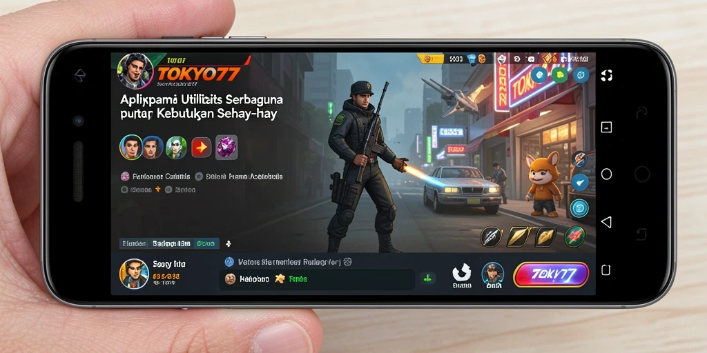 Screenshot utama TOKYO77 menunjukkan antarmuka aplikasi yang fungsional dan modern.